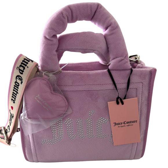 Juicy Couture Extra Spender Mini Tote Fondant Pink Velvet NWT - Picture 2 of 4